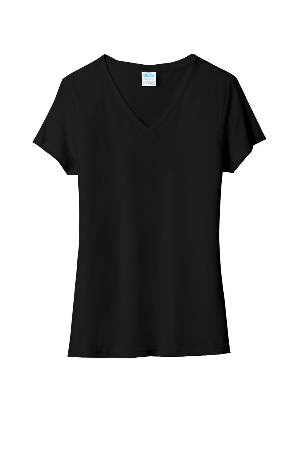 Port & Company Ladies V-Neck S/S Shirt Black
