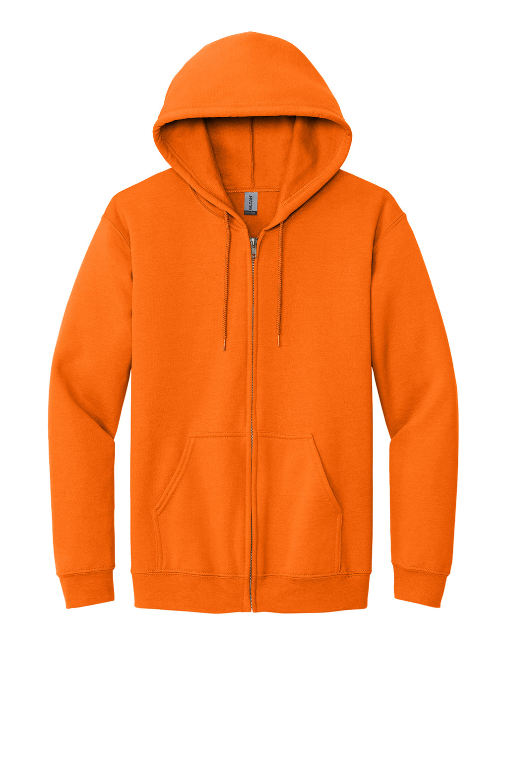 Gildan Full-Zip Hooded Sweatshirt Mens/Unisex Hoodies Safety Orange