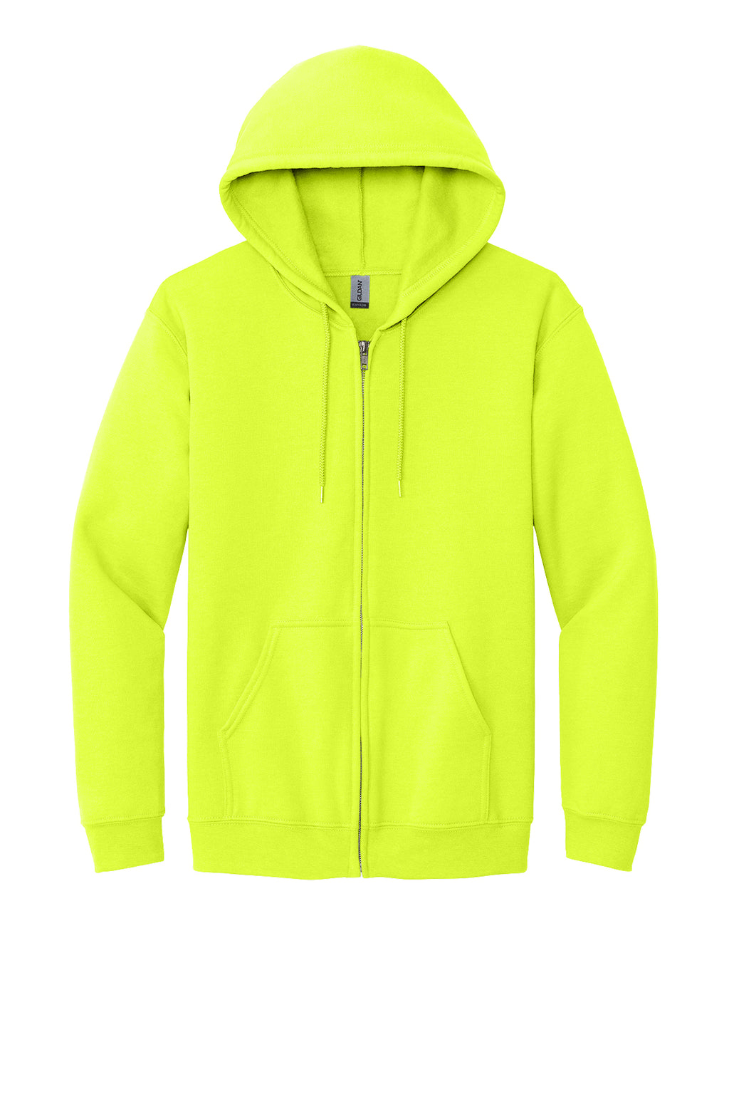 Gildan Full-Zip Hooded Sweatshirt Mens/Unisex Hoodies Carolina Safety Green
