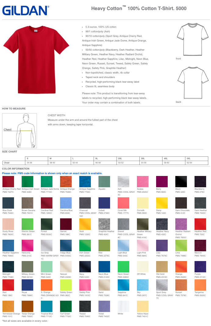 Gildan Heavy Cotton Mens/Unisex Short Sleeve