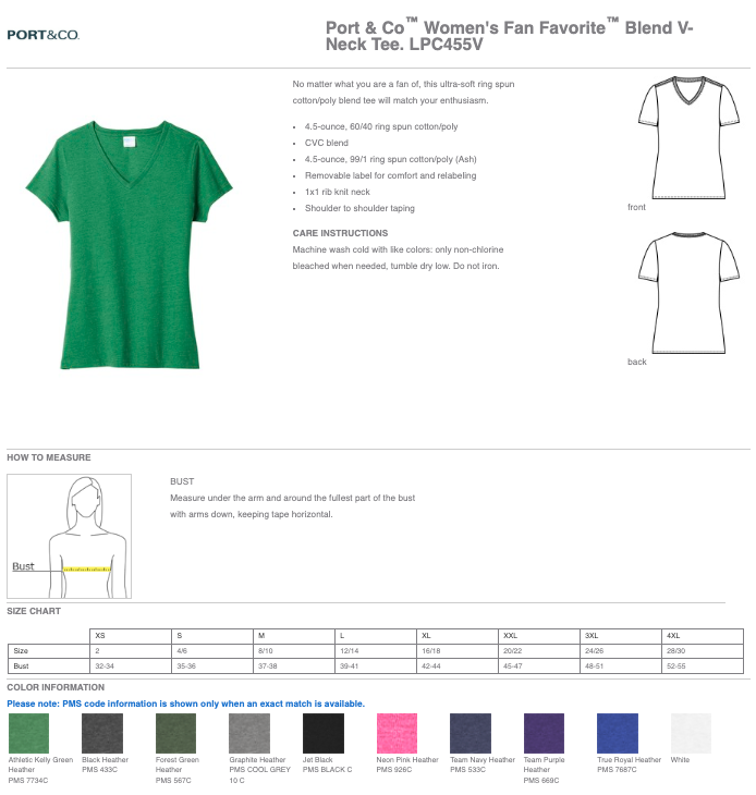 Port & Co™ Women's Fan Favorite™ Blend V-Neck Tee
