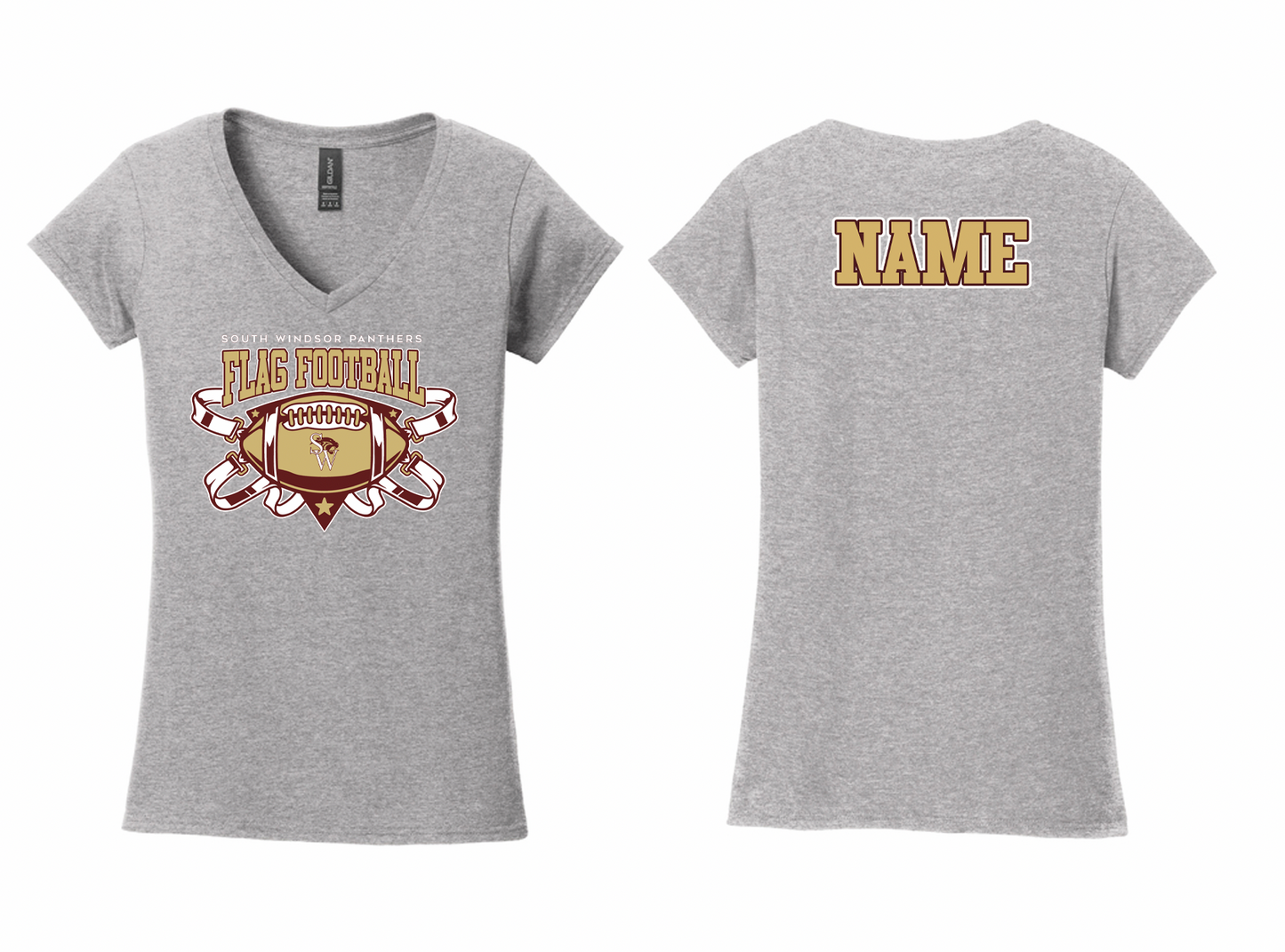 Panthers Flag Football Women's V-Neck T-Shirt