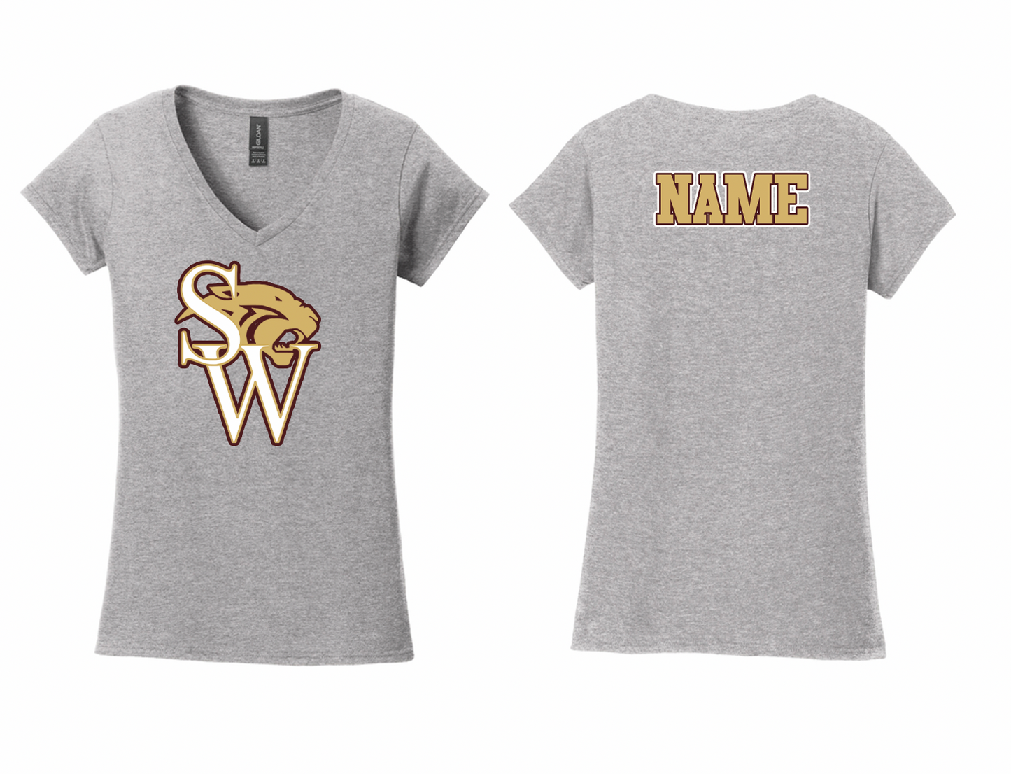 Panthers Large Logo Women's V-Neck T-Shirt