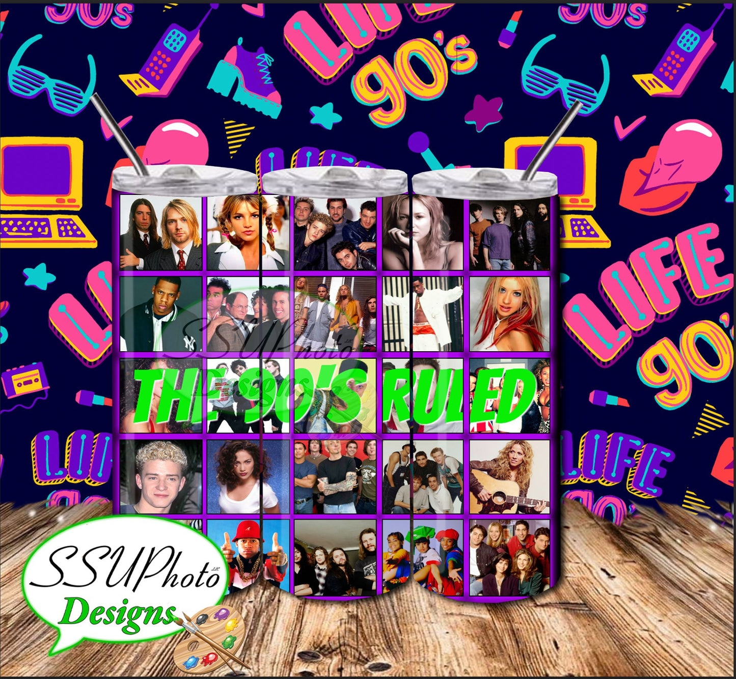 90s2 20 OZ Skinny TumblerD Digital Design