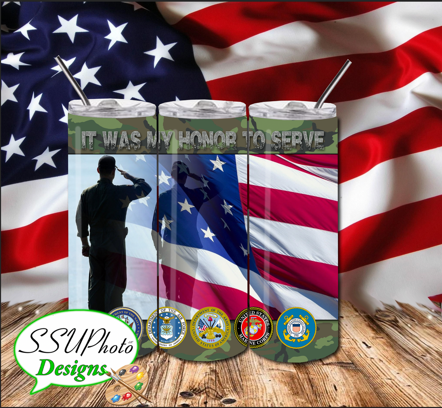 America Digital Design 20 OZ Skinny Tumbler