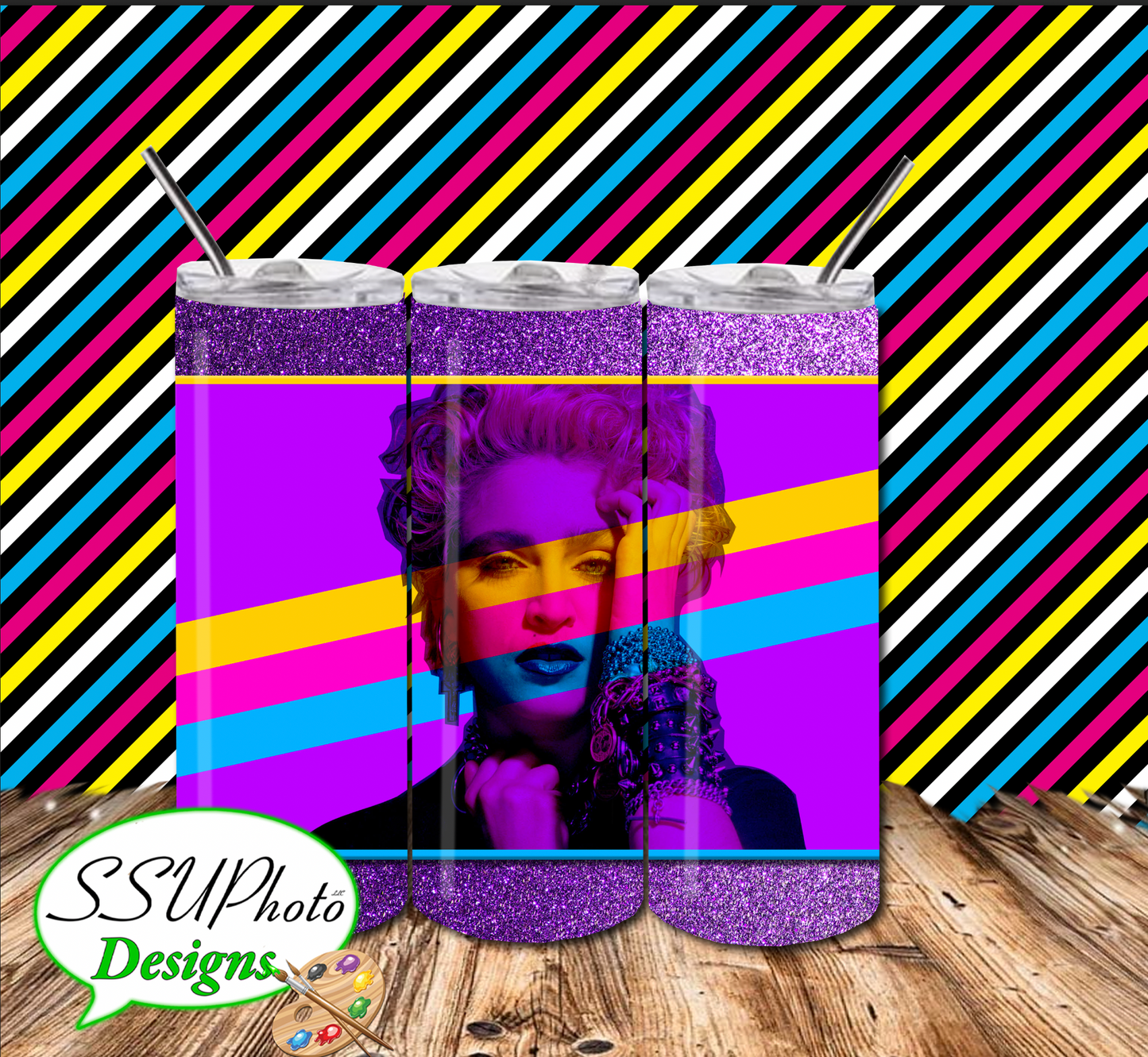 80s2 20 OZ Skinny TumblerD Digital Design