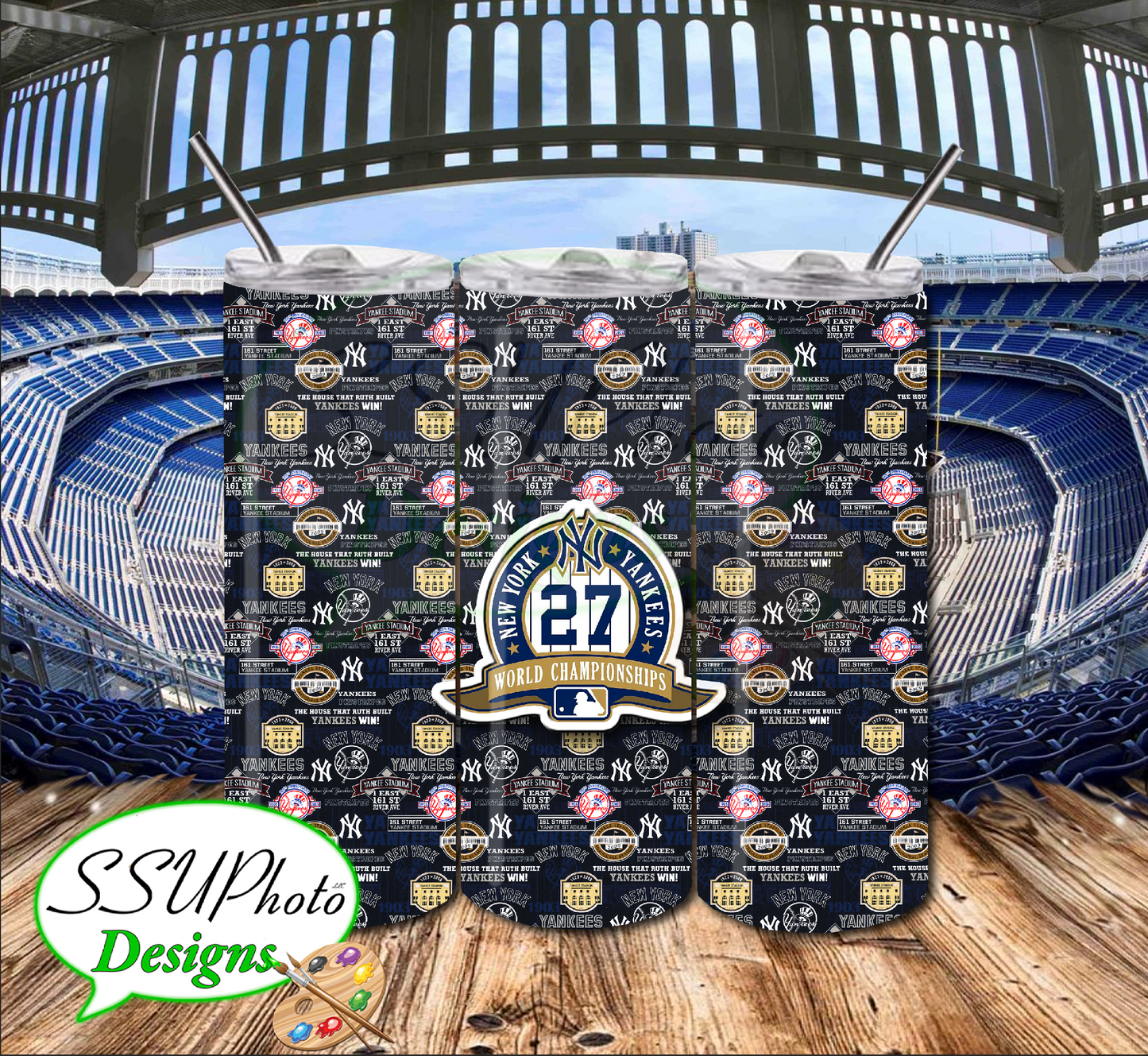 Yanks Stadium 20 OZ Skinny TumblerD Digital Design
