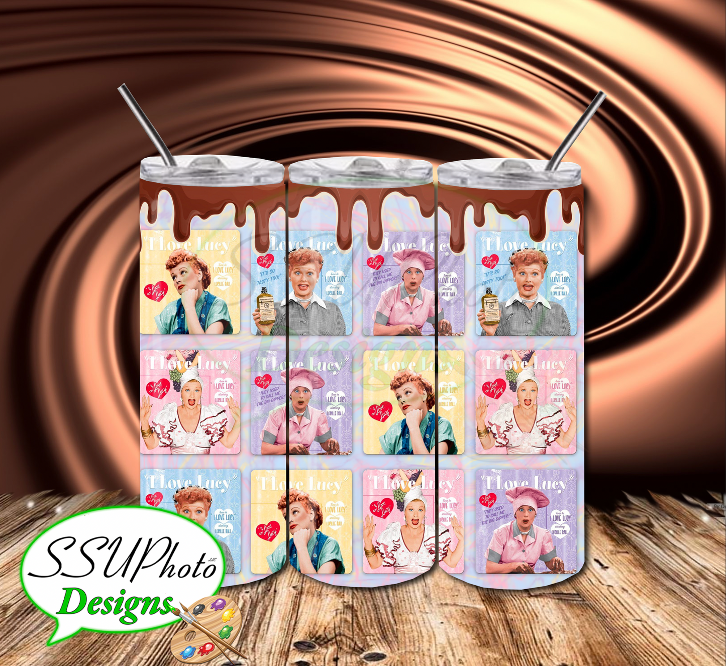 I Lv Lucy (2) 20 oz Skinny Tumbler straight Digital Design