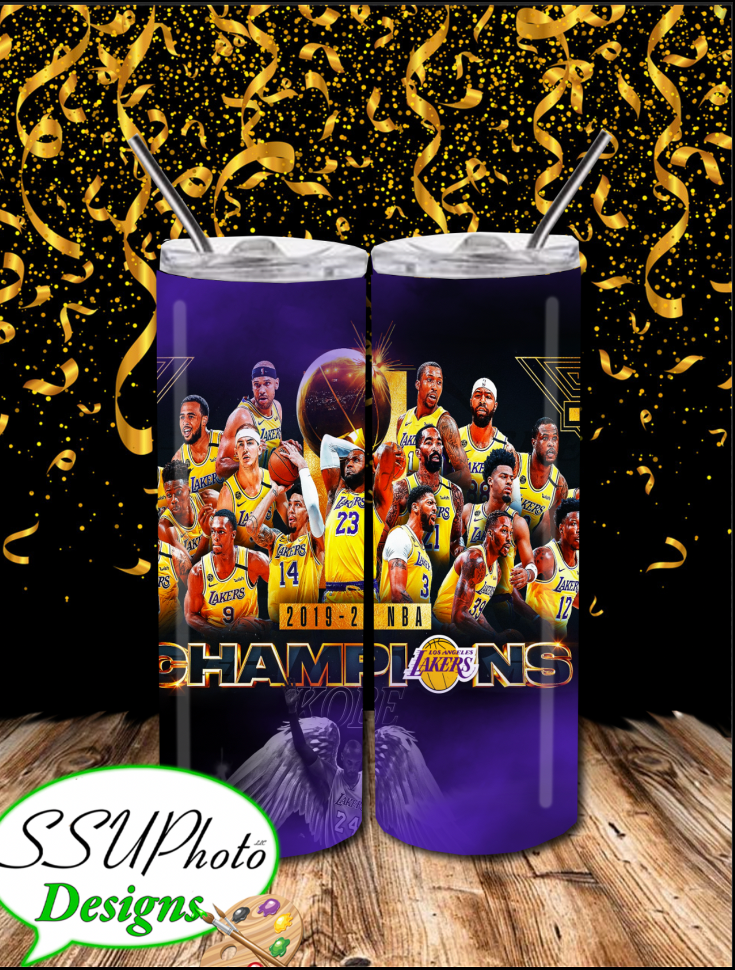 LA lakers 2020 20 OZ Skinny Tumblerstraight Digital Design