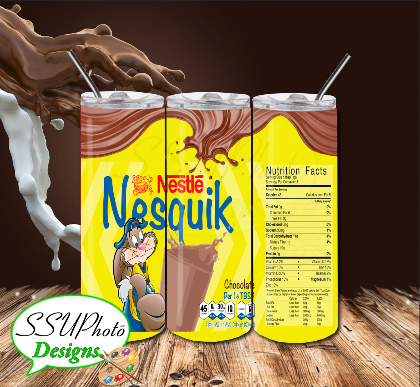 Nquick 20 OZ Skinny Tumbler straight Digital Design