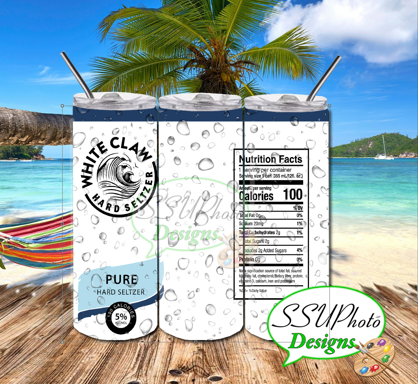 W Claw Seltzer Collection 20 OZ Skinny Tumbler Straight Digital