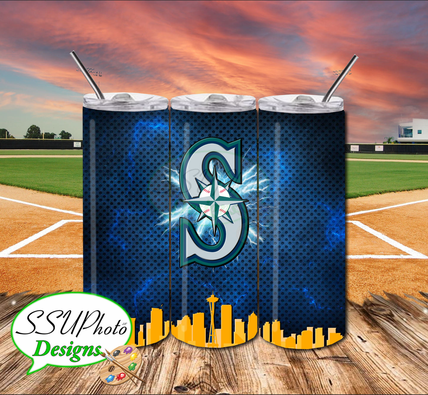 Seattle Mariners Digital 20 OZ Skinny Tumbler
