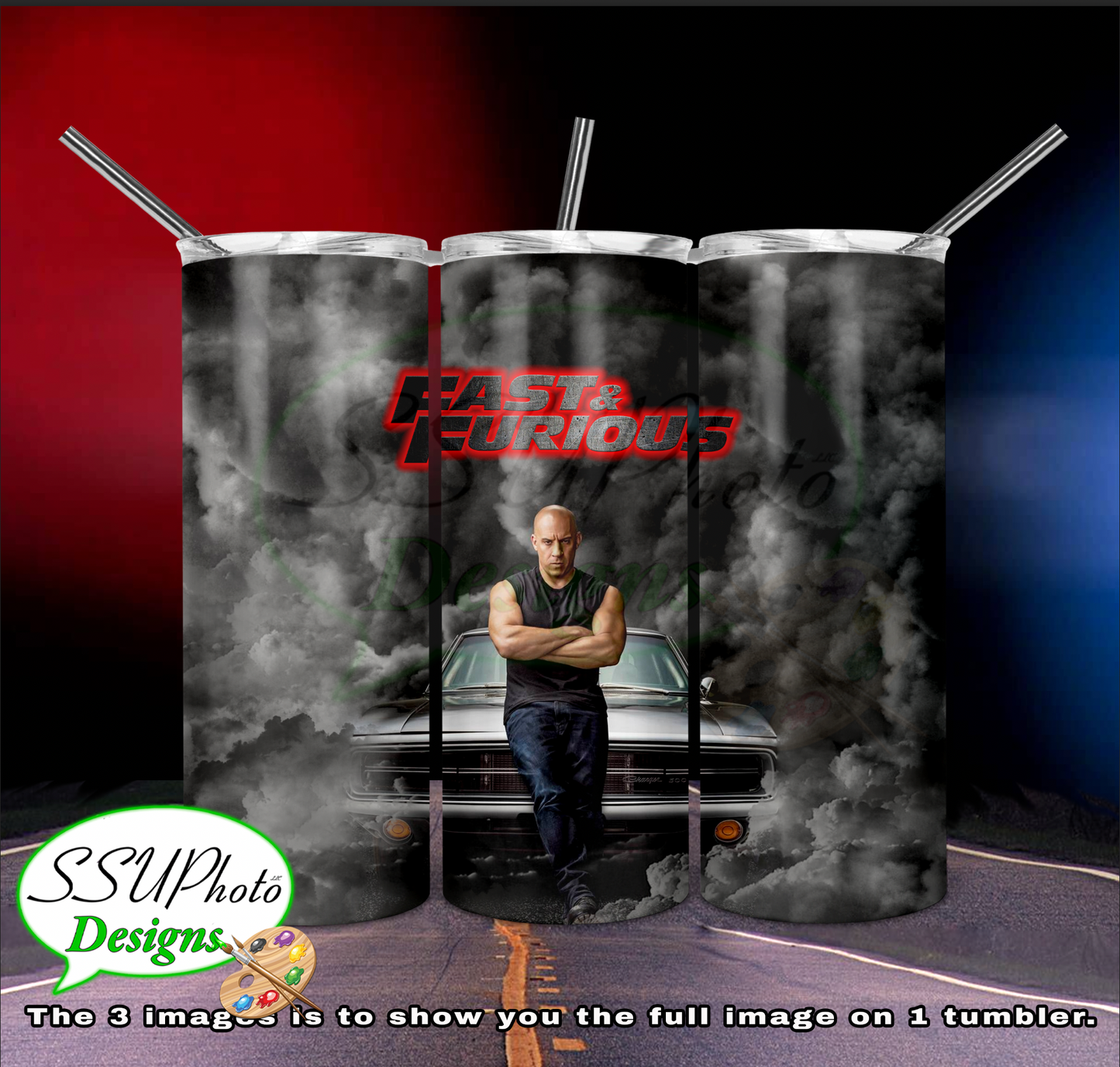 Fast 9 Collection 20 OZ Skinny TumblerD Digital Design
