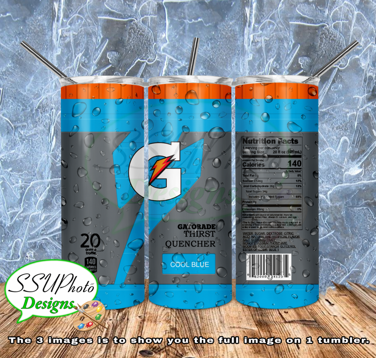 Gatorade Collection 20 oz and 30 OZ Skinny TumblerD Digital Design