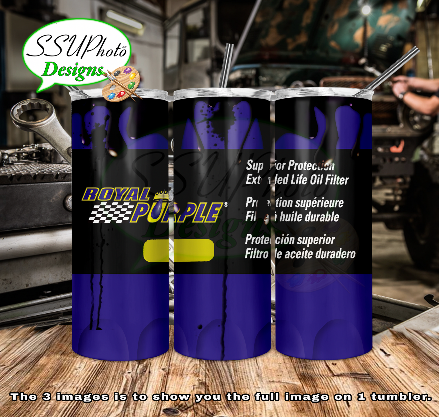 Royal Purple Oil Filter 20 oz and 30oz OZ Skinny TumblerD Digital Design