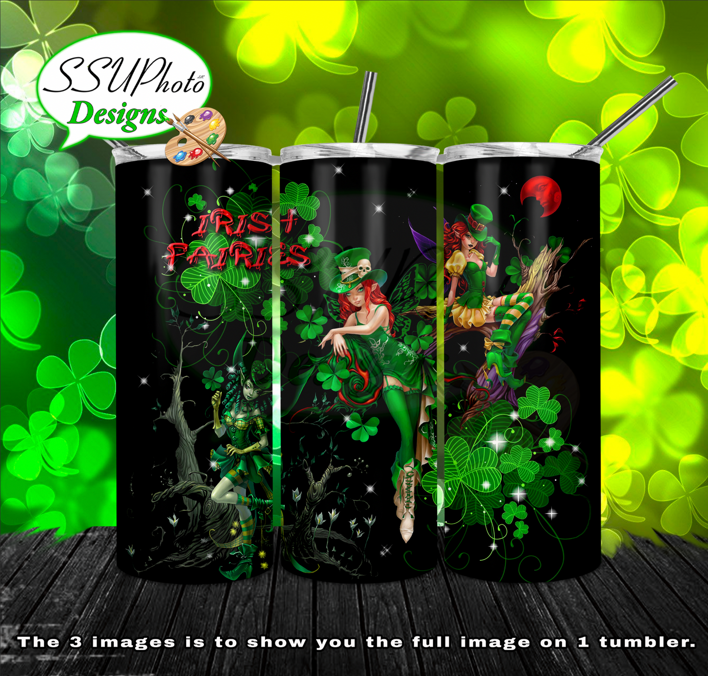 Irish Fairies 20 oz and 30oz OZ Skinny TumblerD Digital Design