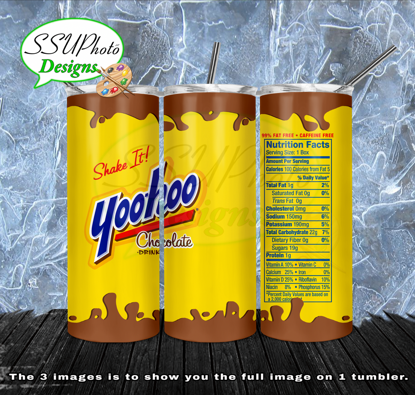 YooHoo 20 oz and 30oz OZ Skinny TumblerD Digital Design