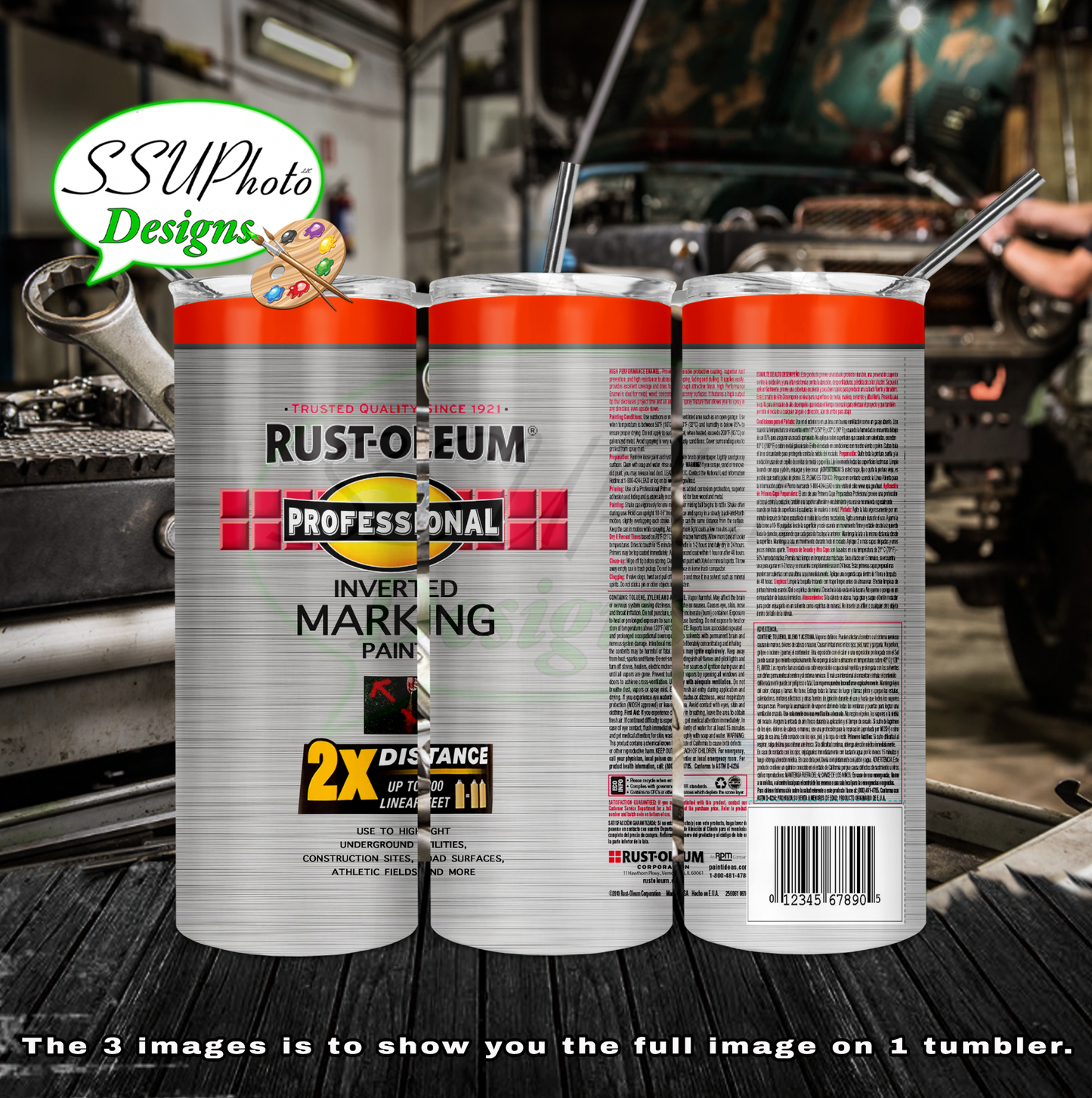 Rustoleum marking orange 20 oz and 30oz OZ Skinny TumblerD Digital Design