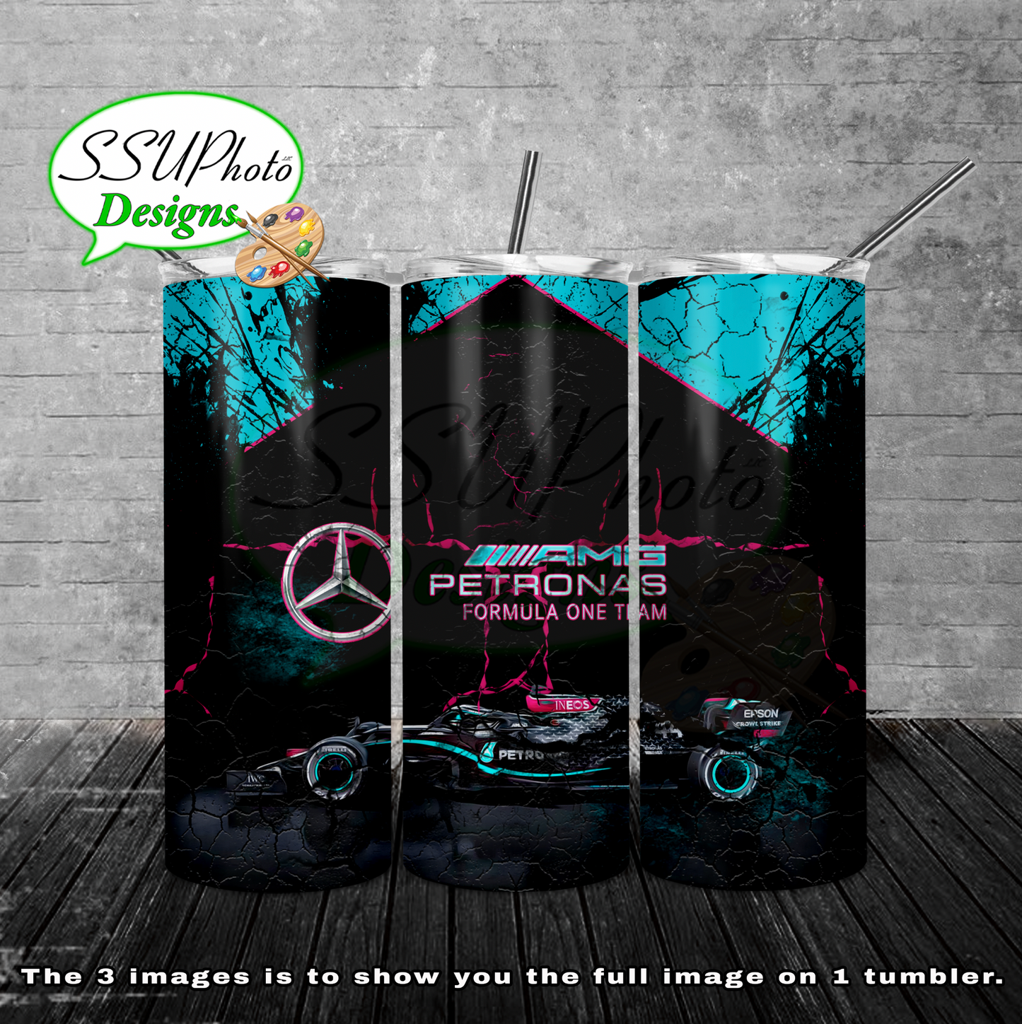 Mercedes AMG F1 20 oz and 30oz OZ Skinny TumblerD Digital Design