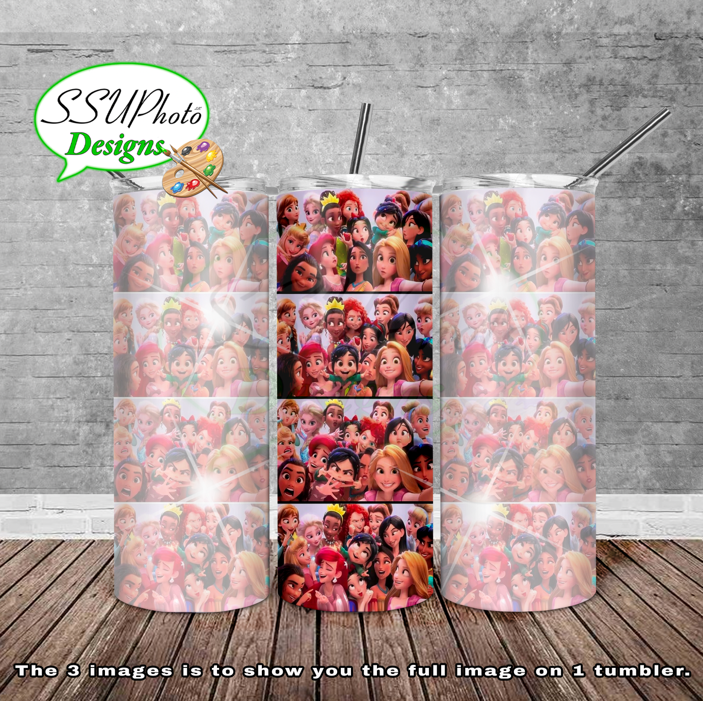 Princess Selfies 20 oz and 30oz OZ Skinny TumblerD Digital Design
