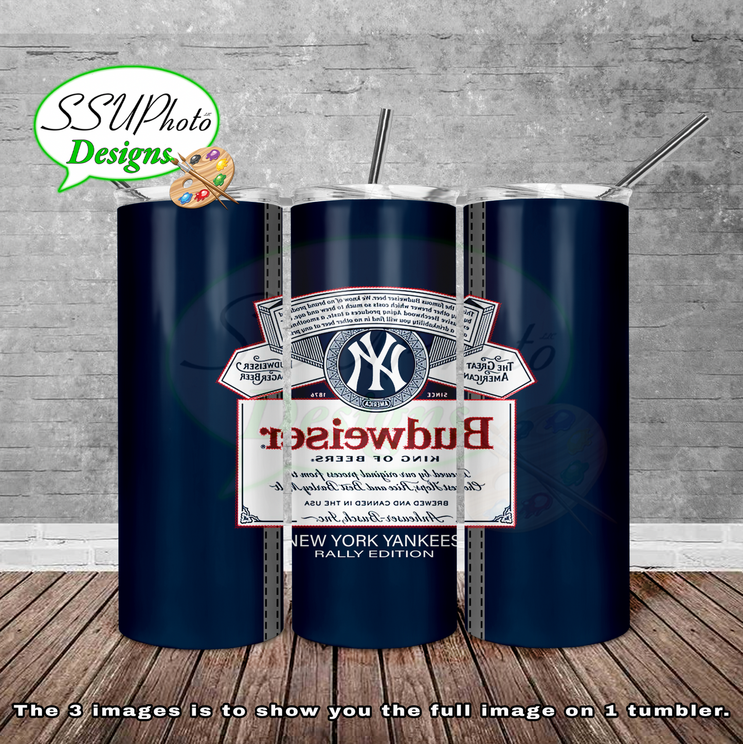 Y Bud Rally 20 oz and 30oz OZ Skinny TumblerD Digital Design
