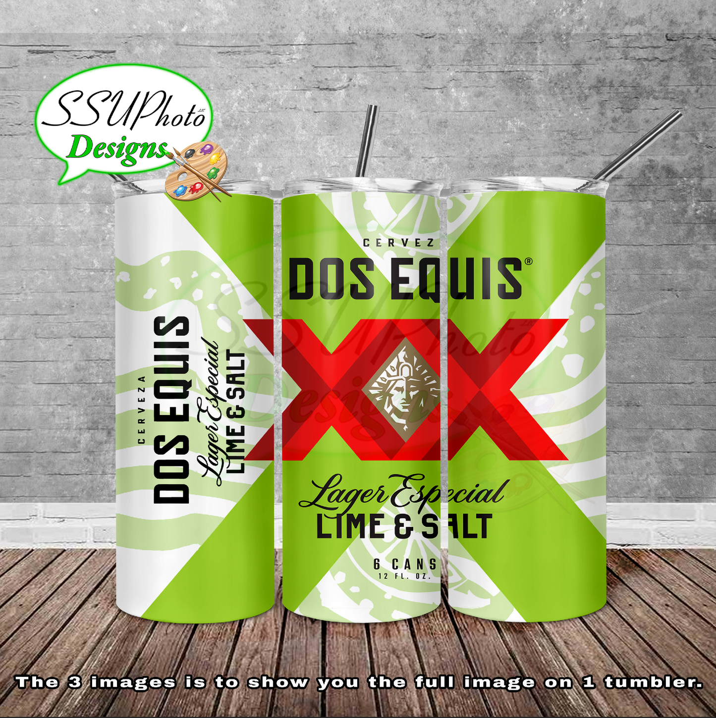 Dos lime and Salt 20 oz and 30oz OZ Skinny TumblerD Digital Design
