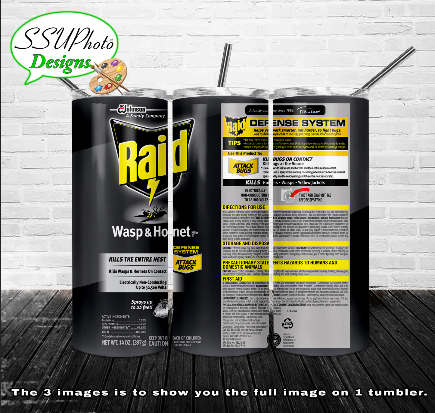 Wasp and hornet spray 20 oz and 30oz OZ Skinny TumblerD Digital Design