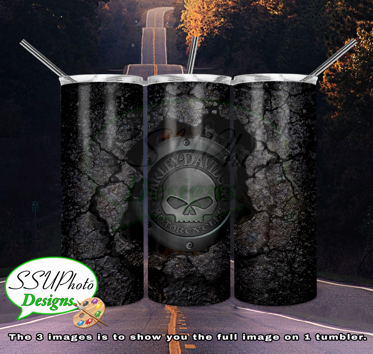 Harley D 20 OZ Skinny TumblerD Digital Design
