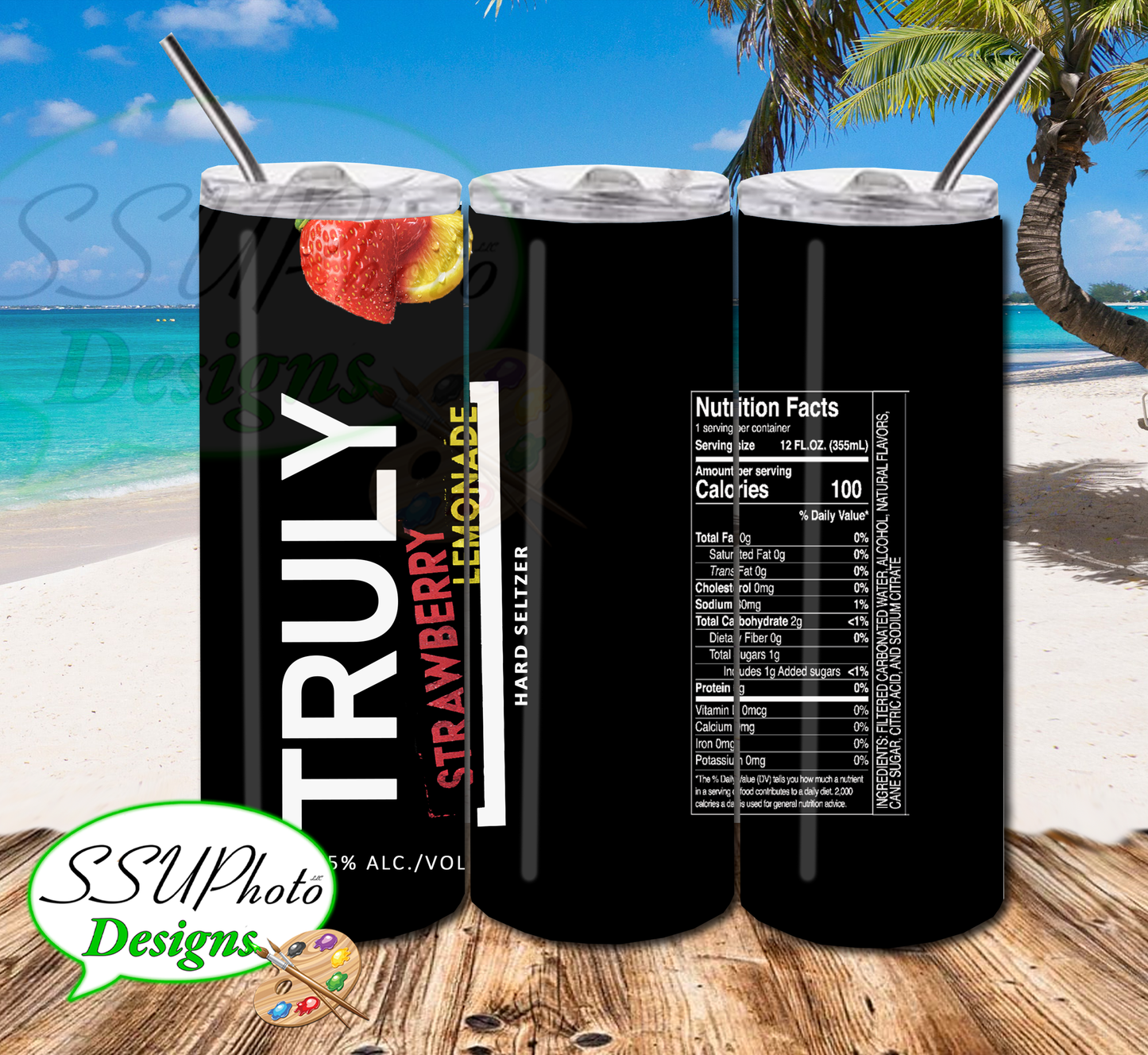 Truly 20 OZ Skinny Tumbler straight Digital Design