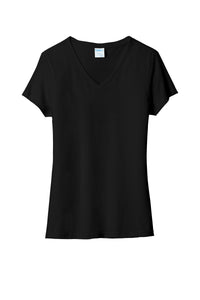 Port & Company Ladies V-Neck S/S Shirt Black