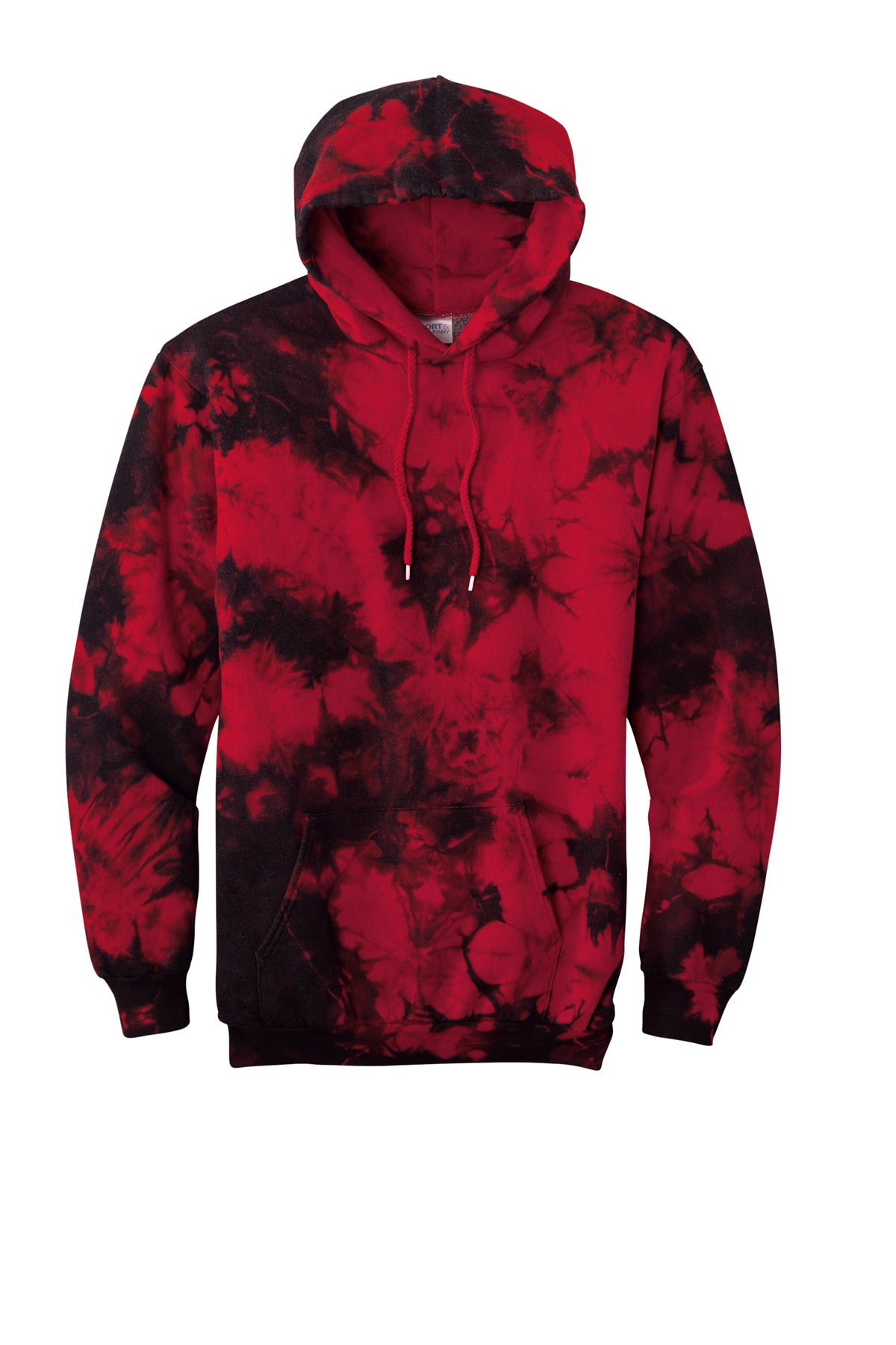 Port & Company® Crystal Tie-Dye Hoodie Black Red