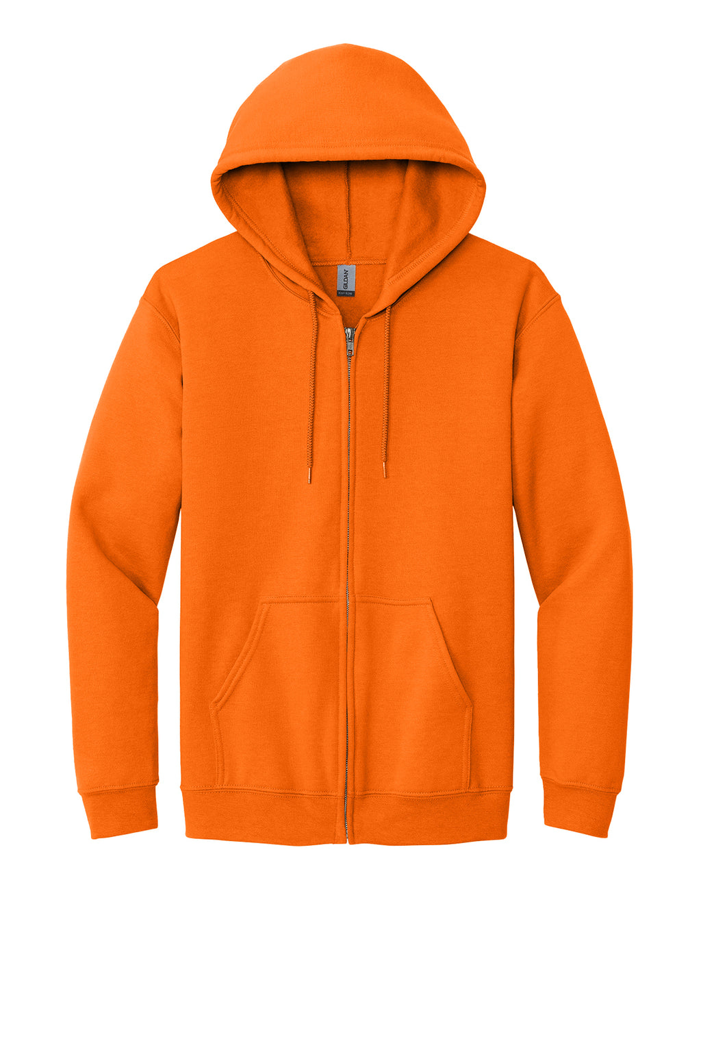 Gildan Full-Zip Hooded Sweatshirt Mens/Unisex Hoodies Safety Orange
