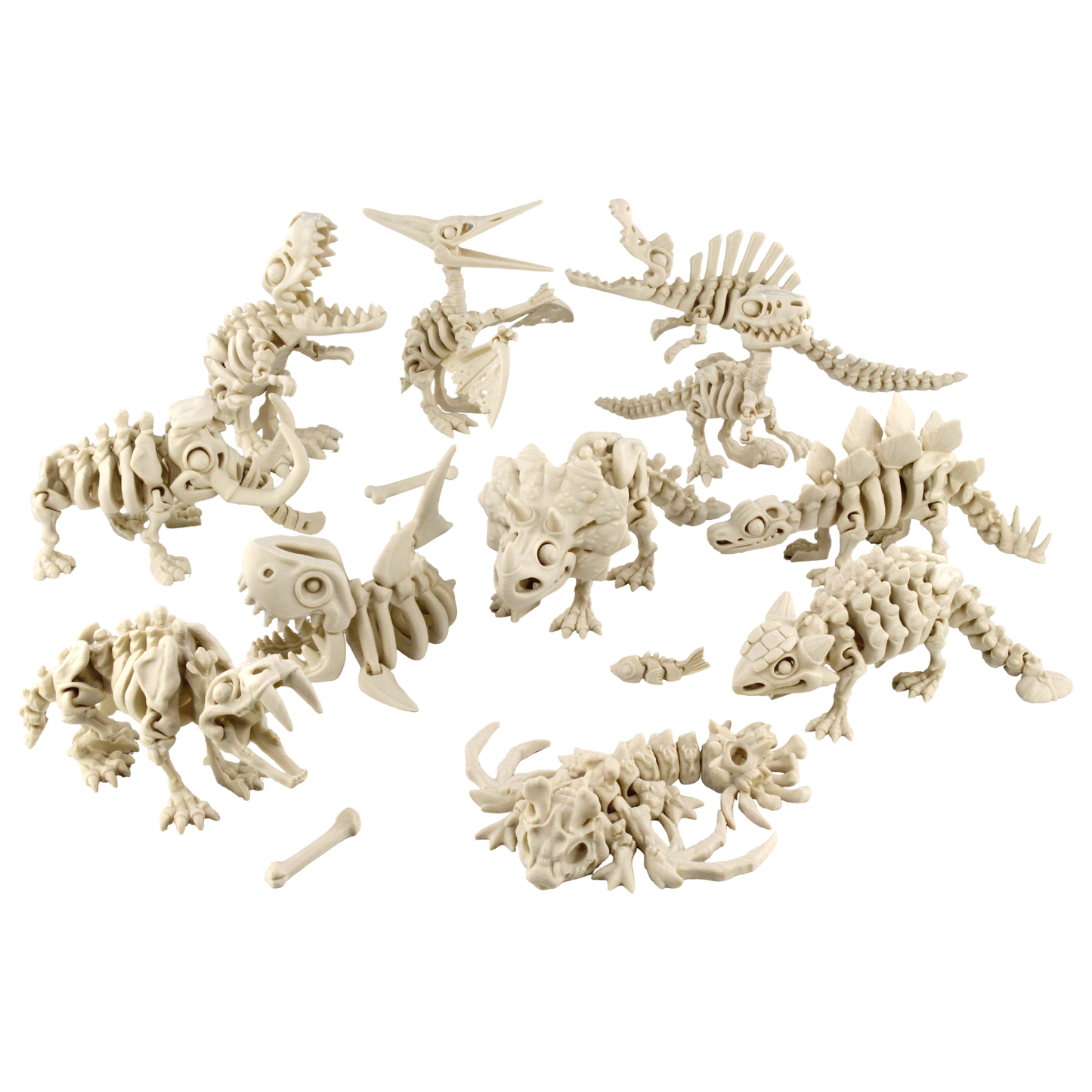 3D Printed Flexible Articulate Dinosaurs (Large) Multi Color