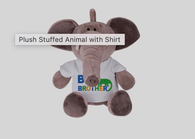 Stuffed Elephant with customizable T-shirt