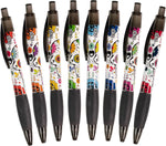 Sugar Skull Smens - Scented Grip Pens, Black Ink - 8 Count
