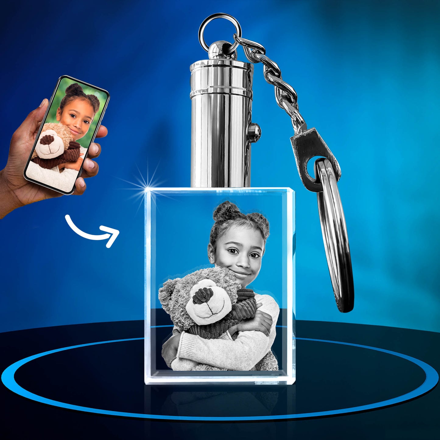 Crystal keychain-Rectangle