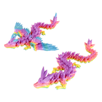 3D Printed Articulated Crystal Dragon (Rainbow)