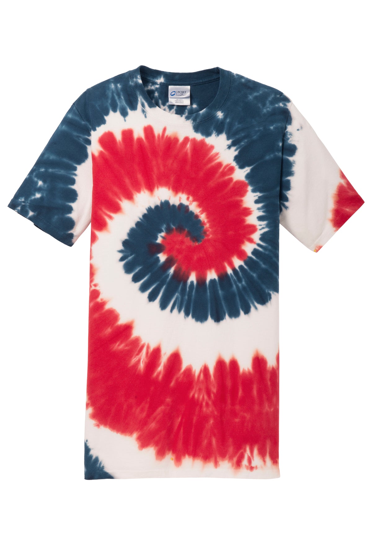 Port & Company Tie-Dye Mens/Unisex Cotton Short Sleeve Shirts USA Rainbow