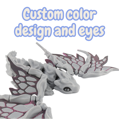 3D Printed Stone Dragon - Articulated and Moveable Wings