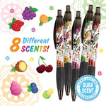 Sugar Skull Smens - Scented Grip Pens, Black Ink - 8 Count
