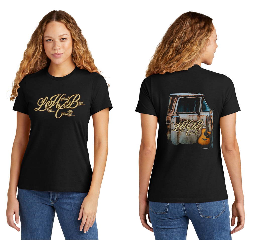 Womens Softstyle T-shirts Black (Long Haired Country Boys)