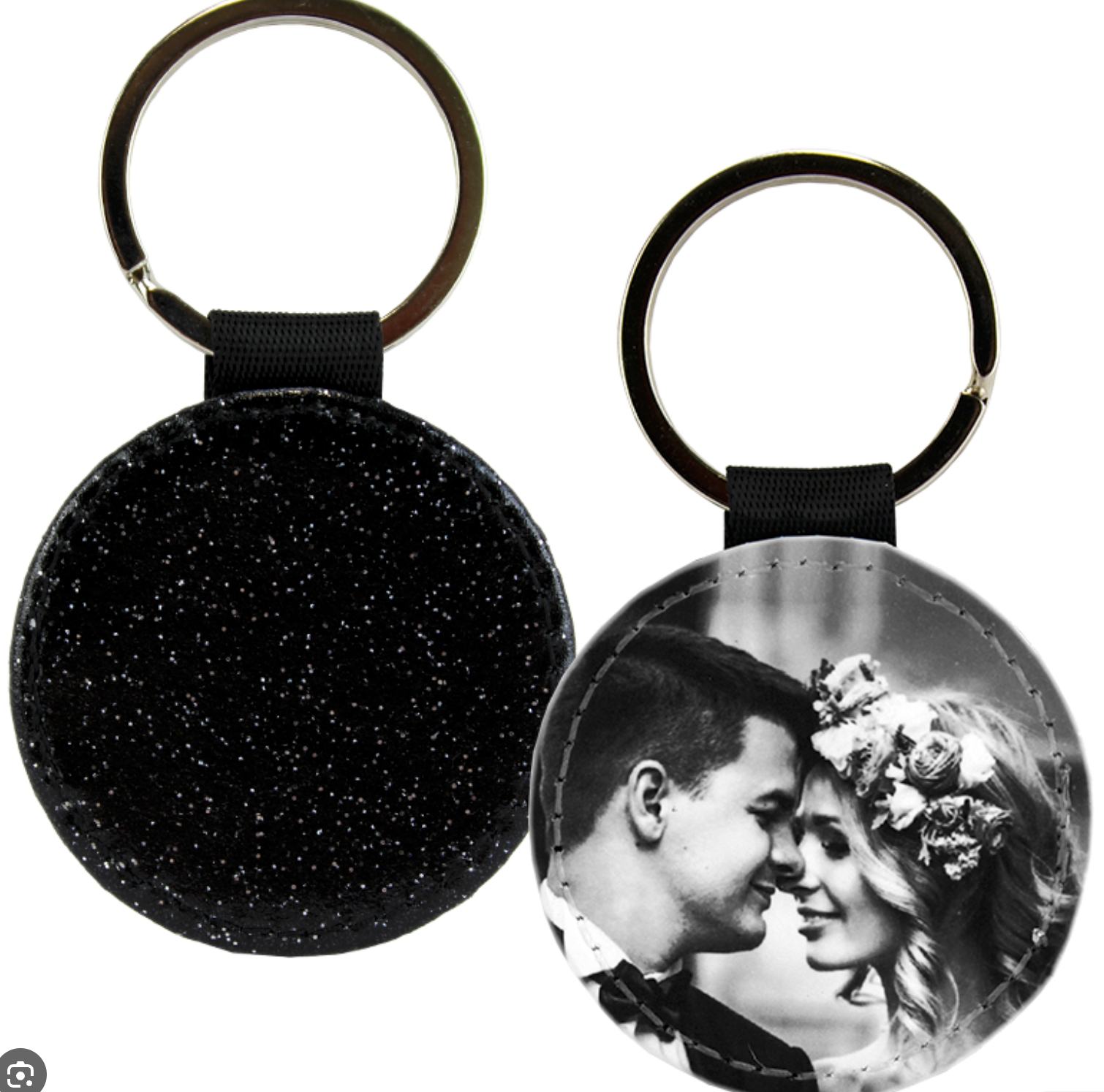 Glitter Circle Keychain