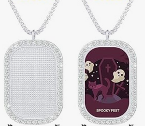 Rhinestone dog tag Pendant Single Image