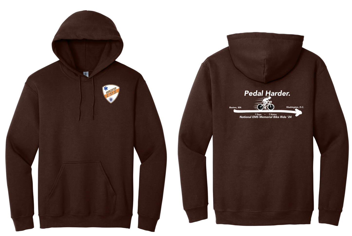 2024 Unisex Hoodie Dark Brown (National EMS Memorial Bike Ride 2024)