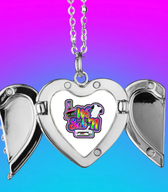 Angel Wings Heart Locket