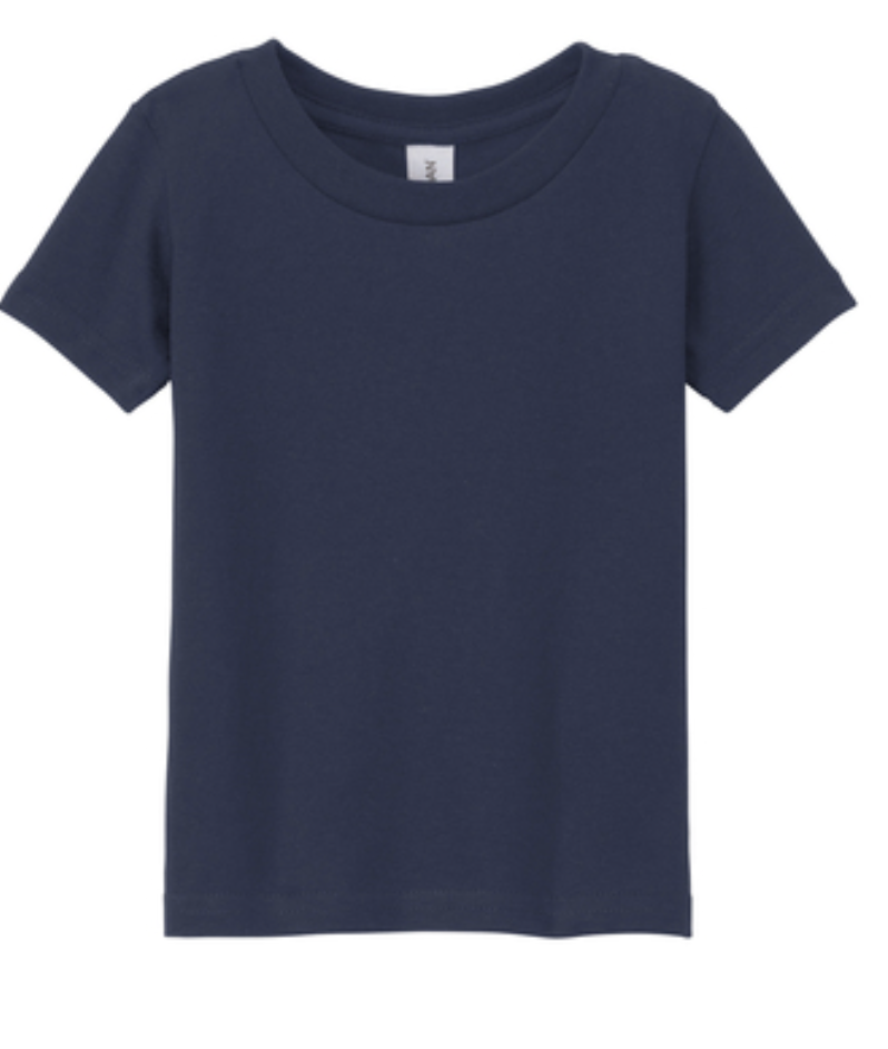 Gildan Toddler 100% Cotton Short Sleeve Shirts Navy