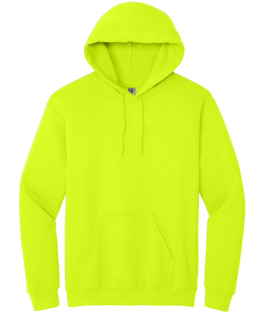 Gildan Hooded Sweatshirt Mens/Unisex Safety Green