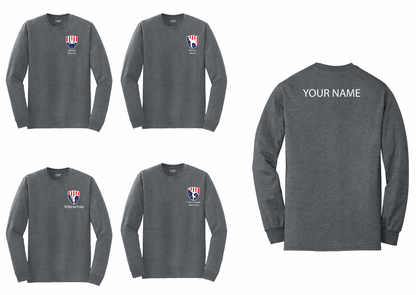 All American Gymnastics and Dance Academy Long Sleeve Shirts small logo