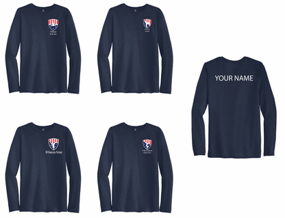 All American Gymnastics and Dance Academy Long Sleeve Shirts small logo