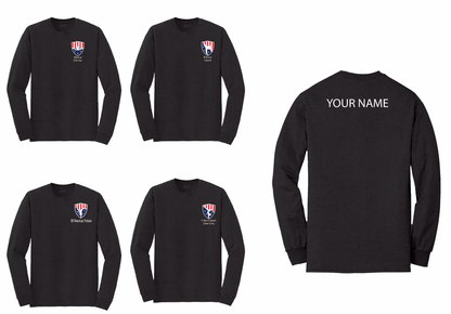 All American Gymnastics and Dance Academy Long Sleeve Shirts small logo